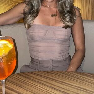 BABATON brown crop top